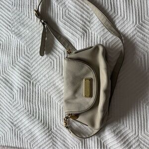 Marc by Marc Jacobs Ivory Pebbled Leather Crossbody with Gold Hardware